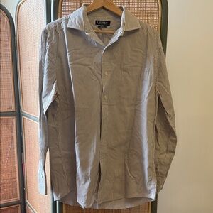 Men's Striped Blue and White Shirt